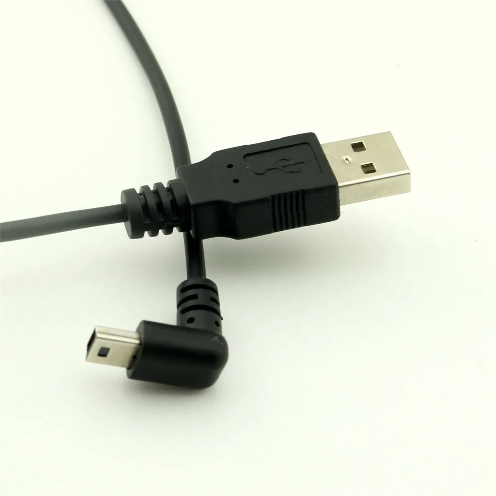 10 шт. Спиральный USB 2,0 A штекер к мини USB 5 Pin Мужской Вниз угол адаптер кабель 5FT