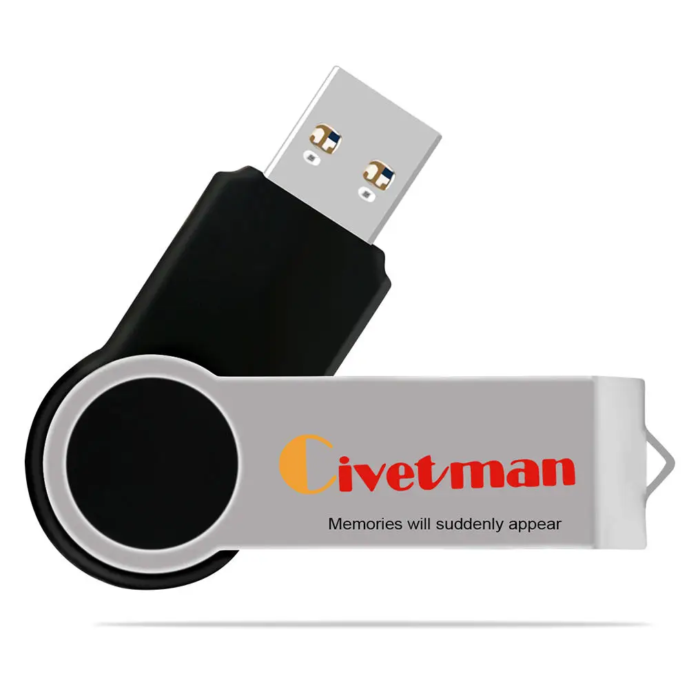 Civetman USB флеш-накопитель 32 ГБ вращающийся металлический USB 3,0 флеш-накопитель 128 г флеш-накопитель высокоскоростной usb-флеш-накопитель 64 ГБ флеш-накопитель - Цвет: black