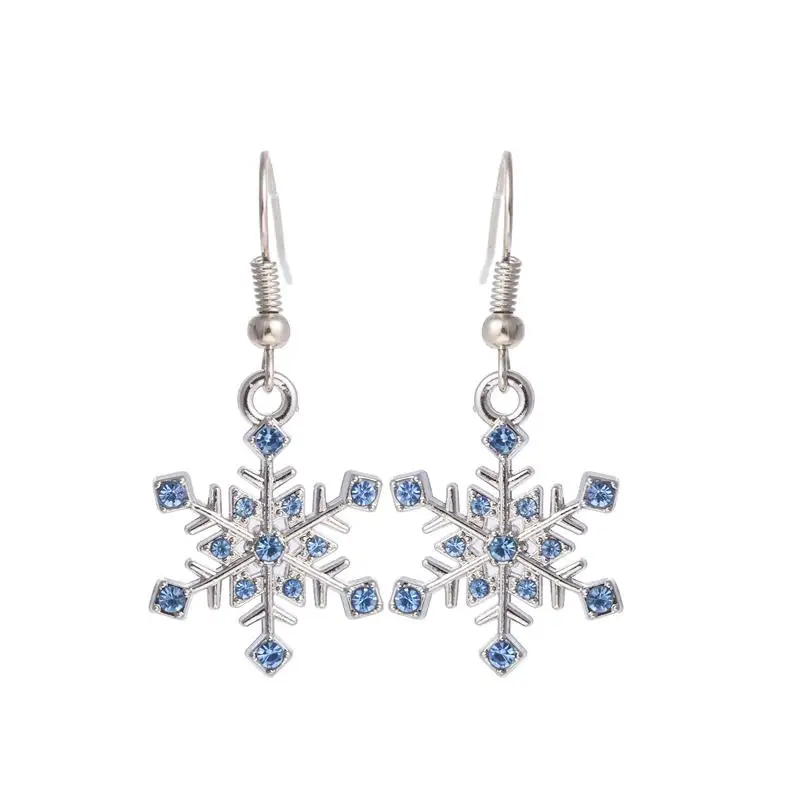 

Teamer Blue And Green Crystal Snow Flower Women Fashion Dangle and Drop Dangle Earrings as Gifts