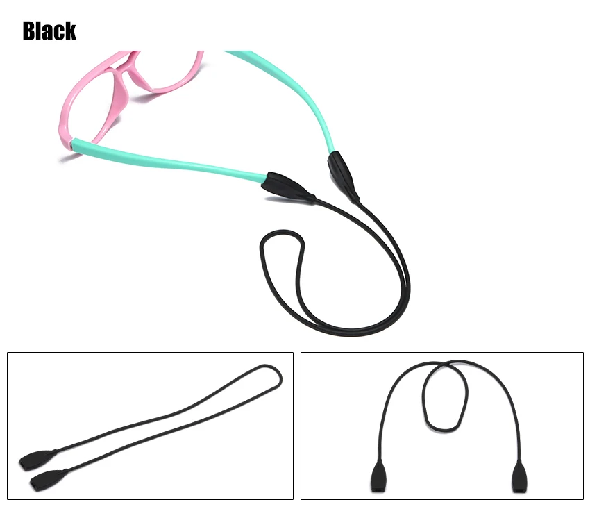 SOOLALA 3 шт./лот Противоскользящие силиконовые спортивные очки веревка цепочка для очков для чтения шея держатель ремень солнцезащитные очки аксессуары