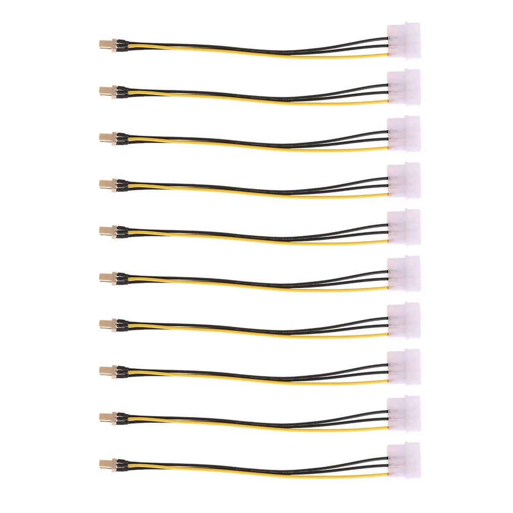 10Pcs 4Pin to 3Pin Cooling Fan Converter Power Wire Fan to CPU Graphics