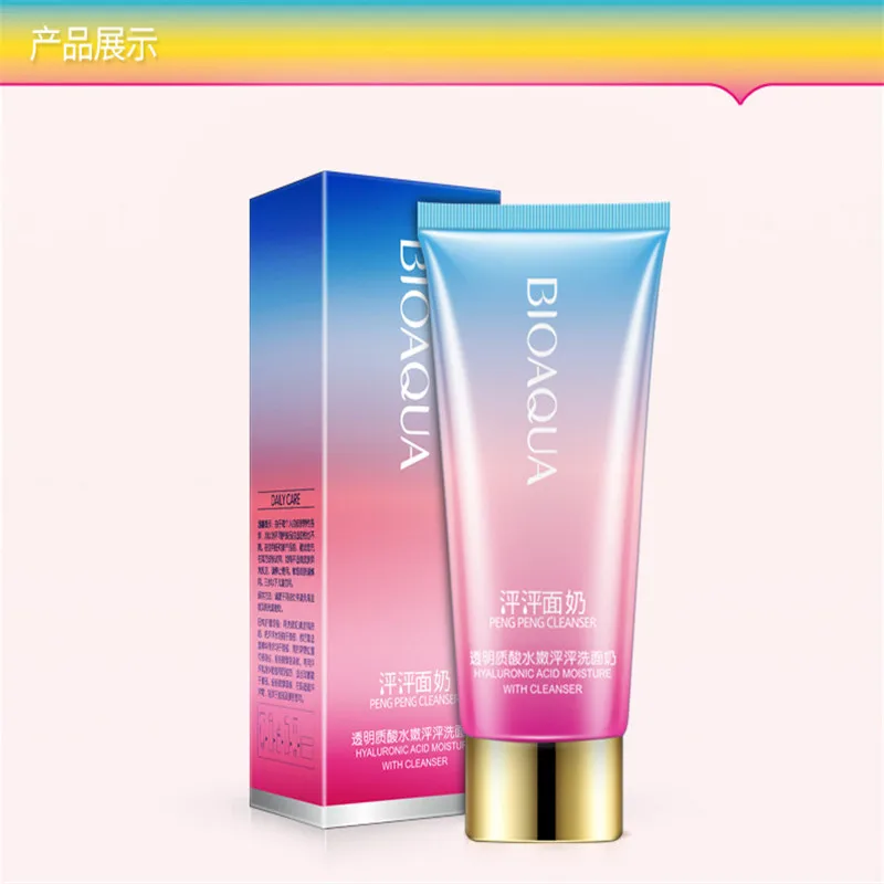 BIOAQUA Facial Cleanser Hyaluronic acid water tender Peng Mild cleansing milk embellish nourish cleanser clean oil balance
