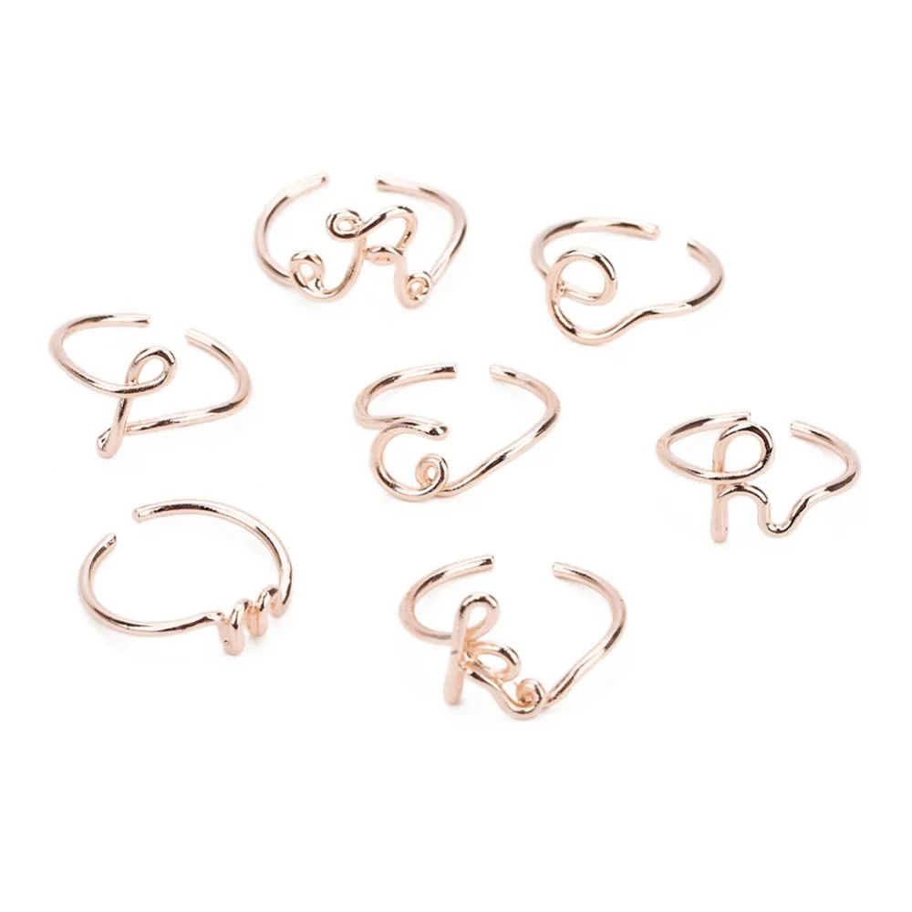 Fashion Letter Rings For Women Simple Gold Silver Color Name Ring Female Statement Party Charm Jewelry Gifts New Design #288872