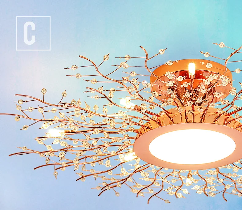 Nordic спальня кристалл лампы простой гостиной лампа творческая личность потолочный светильник