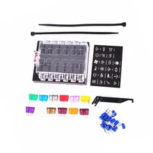 Suporte múltiplo do fusível do carro com 10 pces fusível, extrator do fusível e 10 pces conectores//modificação do carro fusível titular 12 maneira