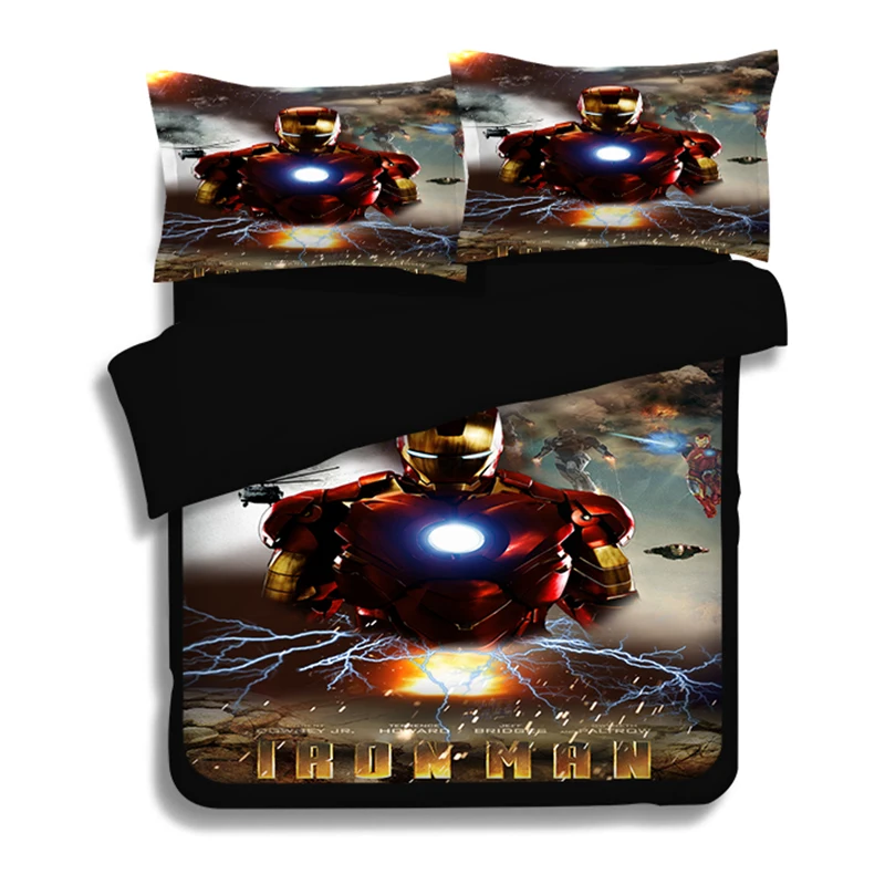 3 шт. наборы постельного белья пододеяльник Супермен флэш человек Железный человек 3D печать набор постельных принадлежностей Твин Королева Король размер