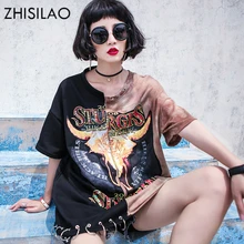 Лоскутная панк Женская футболка плюс размер футболка с длинным рукавом Femme парные футболки оверсайз Kpop Street BF o-образным вырезом Mujer топы