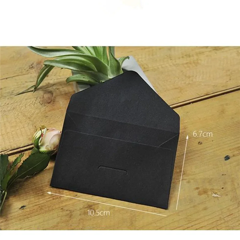 20 шт./лот крафт-бумага конверт для сообщения карты Скрапбукинг хранения подарок Винтаж Европейский стиль канцелярские принадлежности - Цвет: black