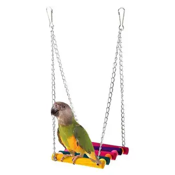 

Pet Bird Swing Toy Small arrot Parakeet Budgie Cockatiel Cage Hammock Swing Toy Hanging Toy 2JY6