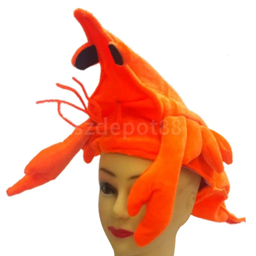 Orange Lobster Udang Laut Hewan Kostum Topi Anak Anak Orang Dewasa
