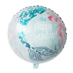 Воздушные шары из фольги с изображением Русалочки с днем рождения для маленькой принцессы, украшения для дня рождения