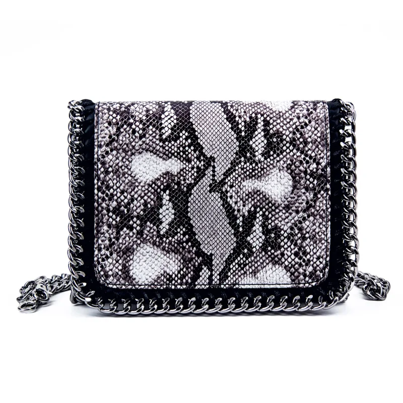 

Ladies fashion serpentine day clutch with chain women summer mini bags snake female mobile purse and bags ladies cross bags