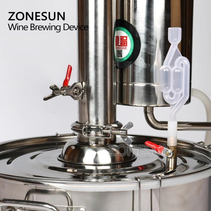ZONESUN 20 л винный дистиллятор посуда для бара пивоваренное оборудование бойлер из