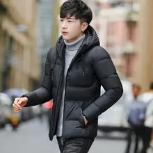 Мужские зимние парки на молнии с карманами; однотонные теплые куртки и пальто с капюшоном; короткие модные повседневные мужские куртки; большие размеры