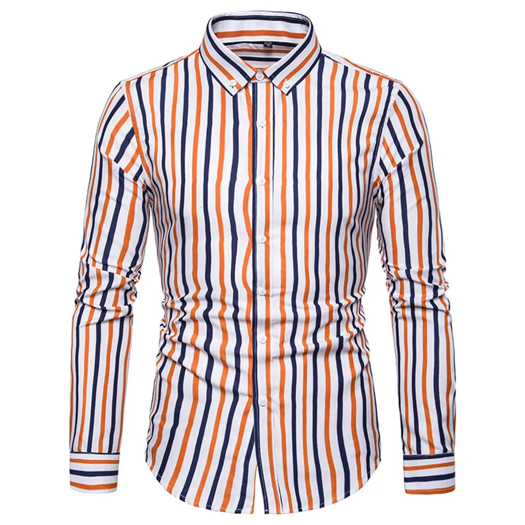 High Quality Button Down Shirts Men's Long Sleeve Contrast Plaid