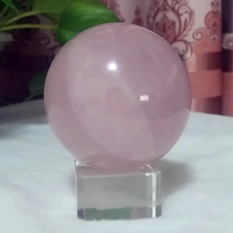 60mm 100 natural pink rose crystal ball home decor ball feng shui