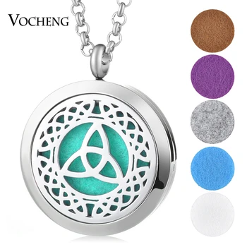 

10pcs/lot 30mm 316L Stainless Steel Aroma Essential Oil Diffuser Locket Jewelry Pendant Flower Magnetic with Felt Pads VA-407*10