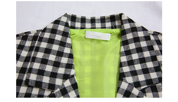 Baby girls plaid blazer coats spring autumn new Patch letter outerwear tops for children clothes teenage jackets ws904