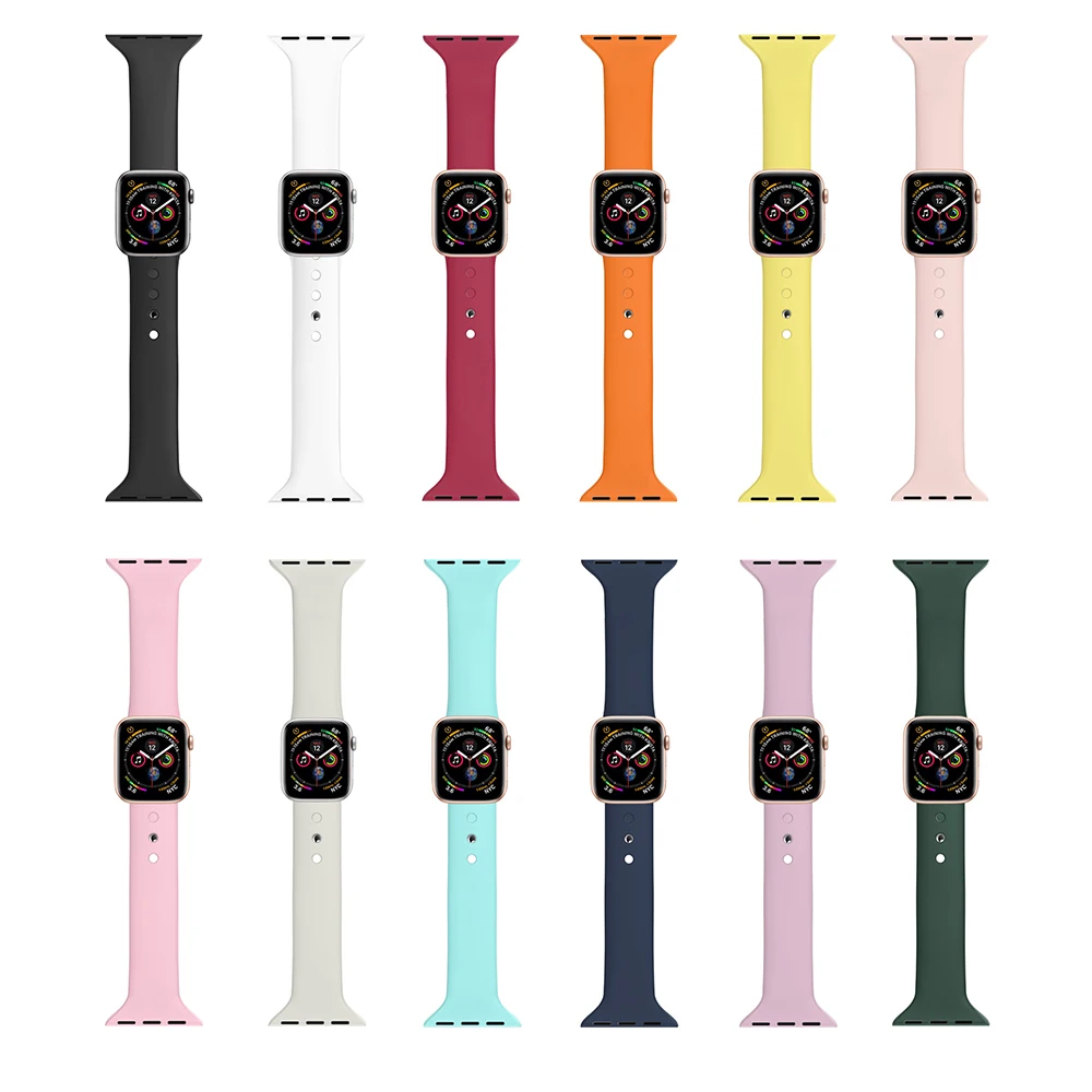 

New Silicone T Slim Style Soft Band For Apple Watch 38mm 40mm 42mm 44mm Bracelet For Apple iWatch Silicone Strap Series 1 2 3 4