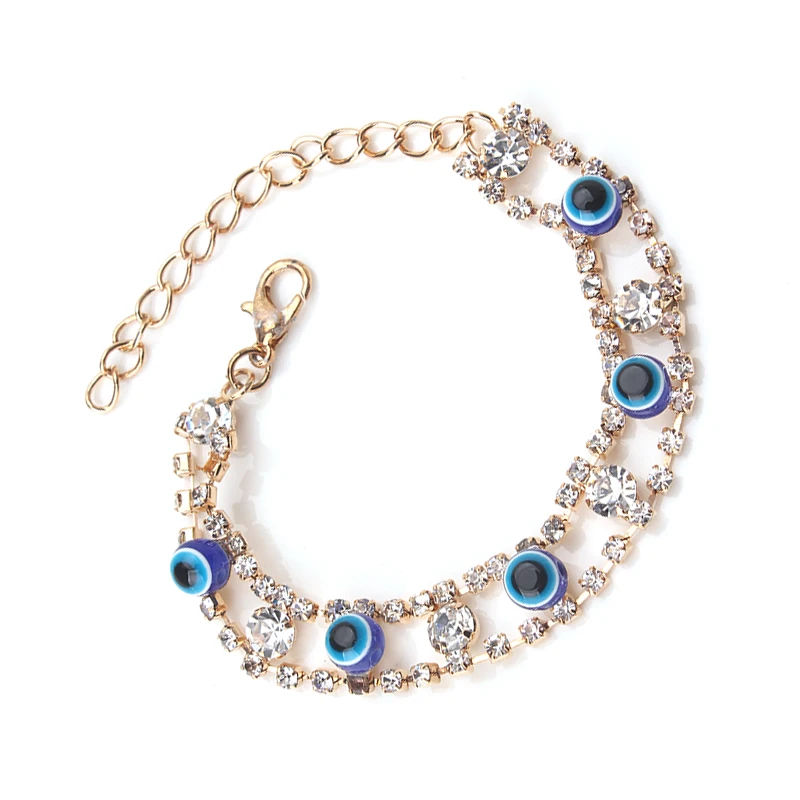 EVIL EYE 1pcs new fashion blue eye font b gold b font font b bracelet b