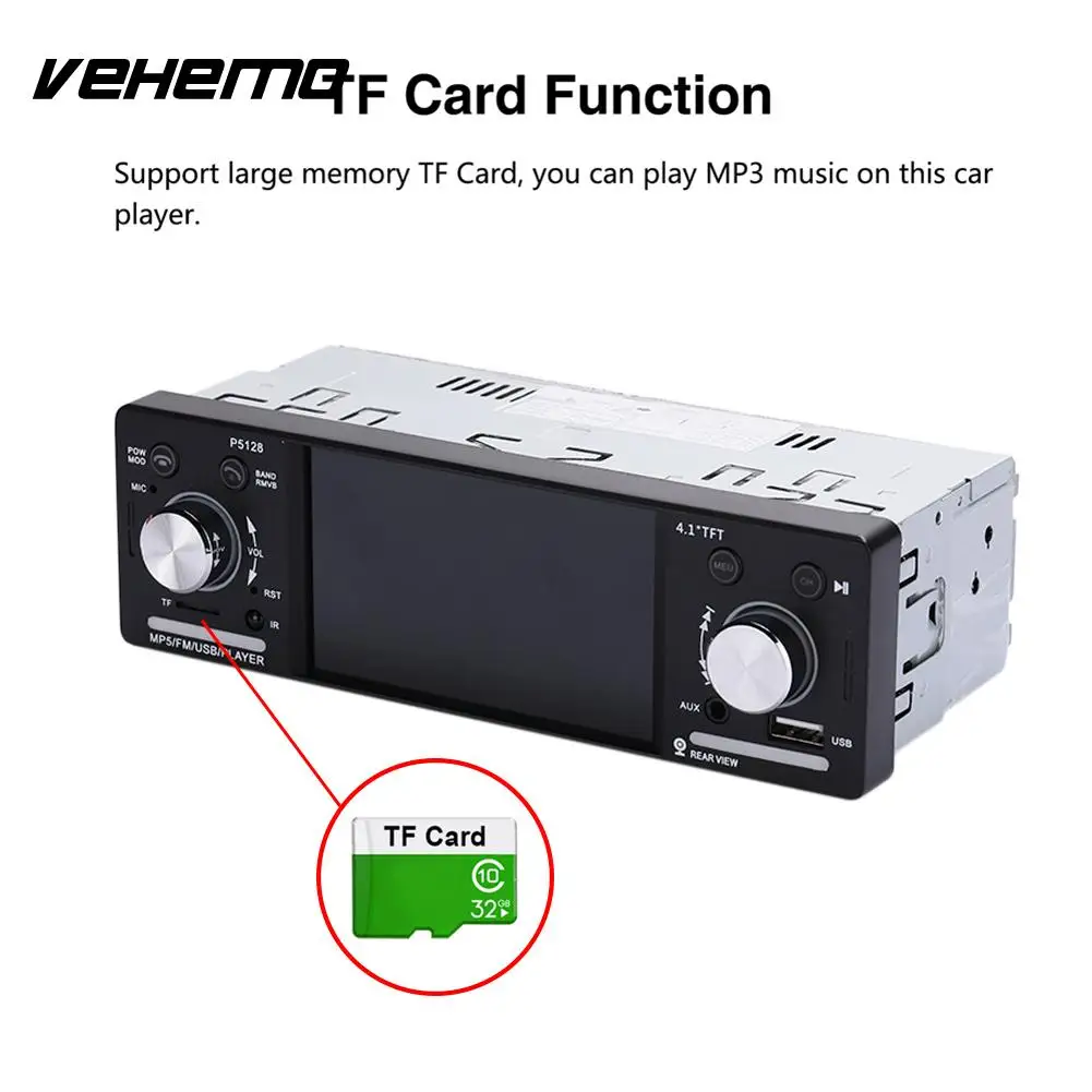 

Car Video Player MP5 Player Smart Car MP5 Car Kit Music Player 1 Din 4.1 Inch Premium P5128 Multi-Function
