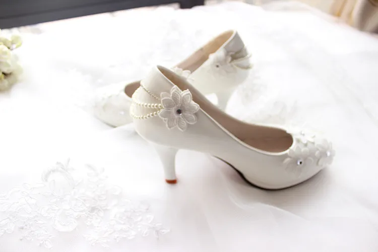 Frau Hand Süße Für 3cm Heel Heel Point Spitze Hochzeit Heel Größen Heel Blumen 4 Auf Tg217 11cm 5cm Flat 8 Partei Damen Weiß Heel Perlen Schuhe Pumpen Maß Verkäufe Plus Frauen 51x7w0q