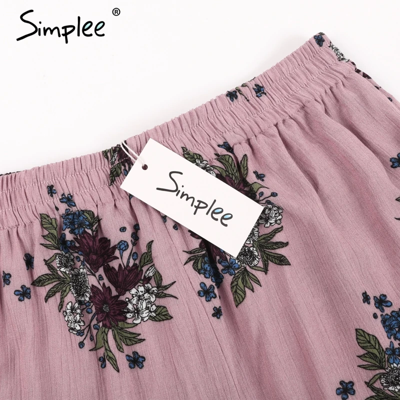 Женские шорты Simplee с цветочным принтом, эластичные в талии пляжные плиссированные шорты, повседневные свободные уличные шорты для лета
