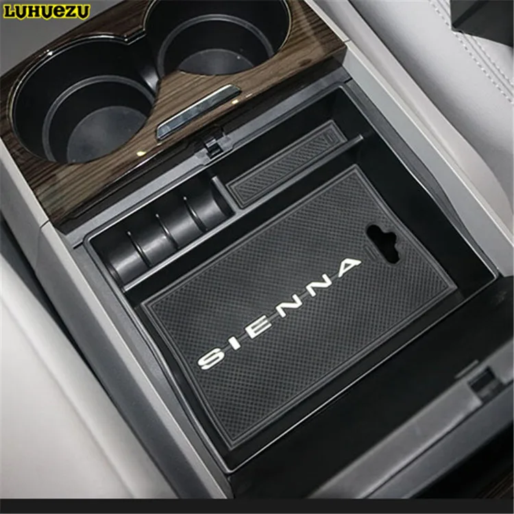 

Non-Slip Mat In Central Armrest Container Holder Stowing Box For Toyota Sienna 2011 2012 2013 2014 2015 2016 2017 Accessories