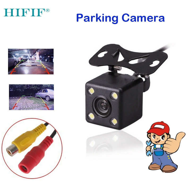 HIFIF Водонепроницаемый 5 V-12В видеорегистратор в зеркале заднего вида Камера низкой температуры HD CCD 4 светодиодный Ночное видение Универсальный Парковочные системы