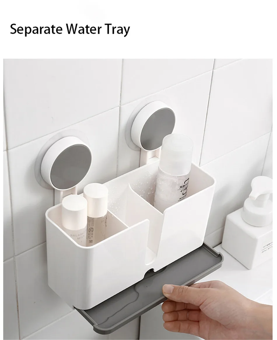 BAISPO многофункциональная полка для ванной комнаты настенная полка на присоске зубная паста зубная щетка для хранения бритвы аксессуары для ванной комнаты