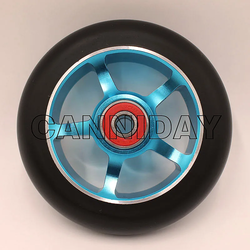 Prix pour Livraison Gratuite 100x24mm 2 PCS Élastique PU pro Stunt scooter roues Prix pour Livraison Gratuite 100x24mm 2 PCS Élastique PU pro Stunt scooter roues