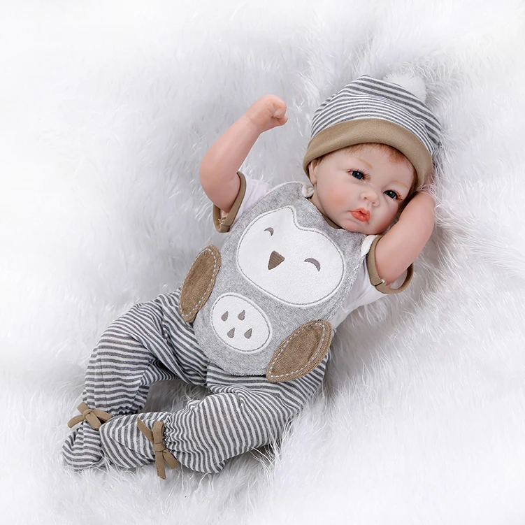 55cm Soft Silicone Reborn Dolls Lucas 22Inch Handmade Realistic Baby Girls Boys Dolls Bebe Boencas Xmas Gifts Pecifier