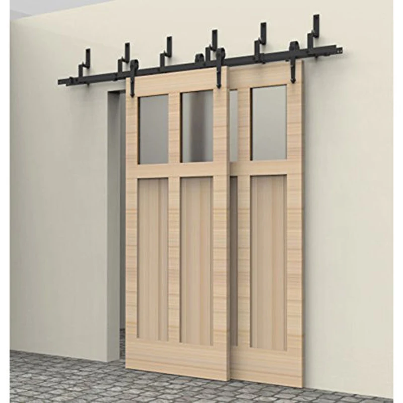 5 16ft Arrow Overlap Bypass Rustic Black Steel Sliding Barn