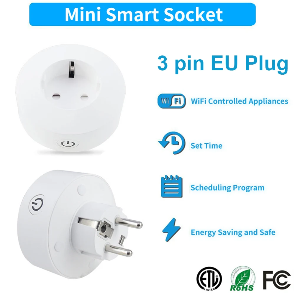 1/2/3 шт Smart Plug Wi-Fi умная розетка Мощность монитор ЕС 3 pin Франции Польша розетка работает с Google домашний мини-Alexa IFTTT