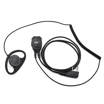

10Pcs XQF D Type Coilded Wire Earhook Earpiece Headset PTT Mic for Kenwood Baofeng Ham Radio UV-5RA UV 5R HYT TYT Walkie Talkie