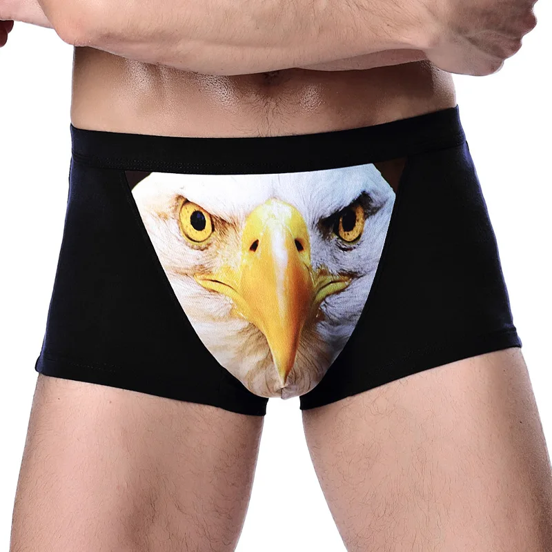 Fashion 3D Trend Personality Men's Underwear Creative Wolf Eagle Head Animal Print Men's Underwear Sexy Boxer Men New SA-8