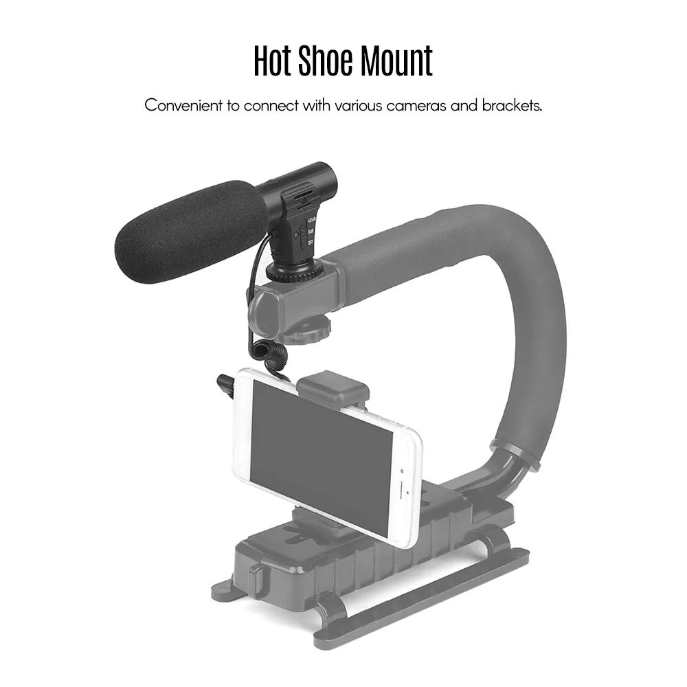 SHOOT XT-451 портативный микрофон Микрофон 3,5 мм разъем горячий башмак крепление для Canon sony Nikon камера видеокамера для видео интервью веб-Каст