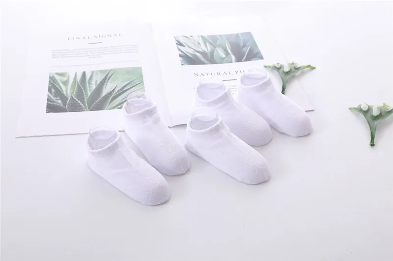 Baby Socks 5 Pairs/lot Boys Girls Pure White Socks Cotton Soft Newborn Babies Loose Comfortable Socks Kids School Sport Clothes