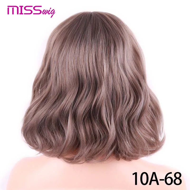 Miss Wig короткие волны воды синтетические волосы 16 цветов доступны парик для женщин термостойкие волокна ежедневно Ложные волосы - Цвет: 1B/27HL