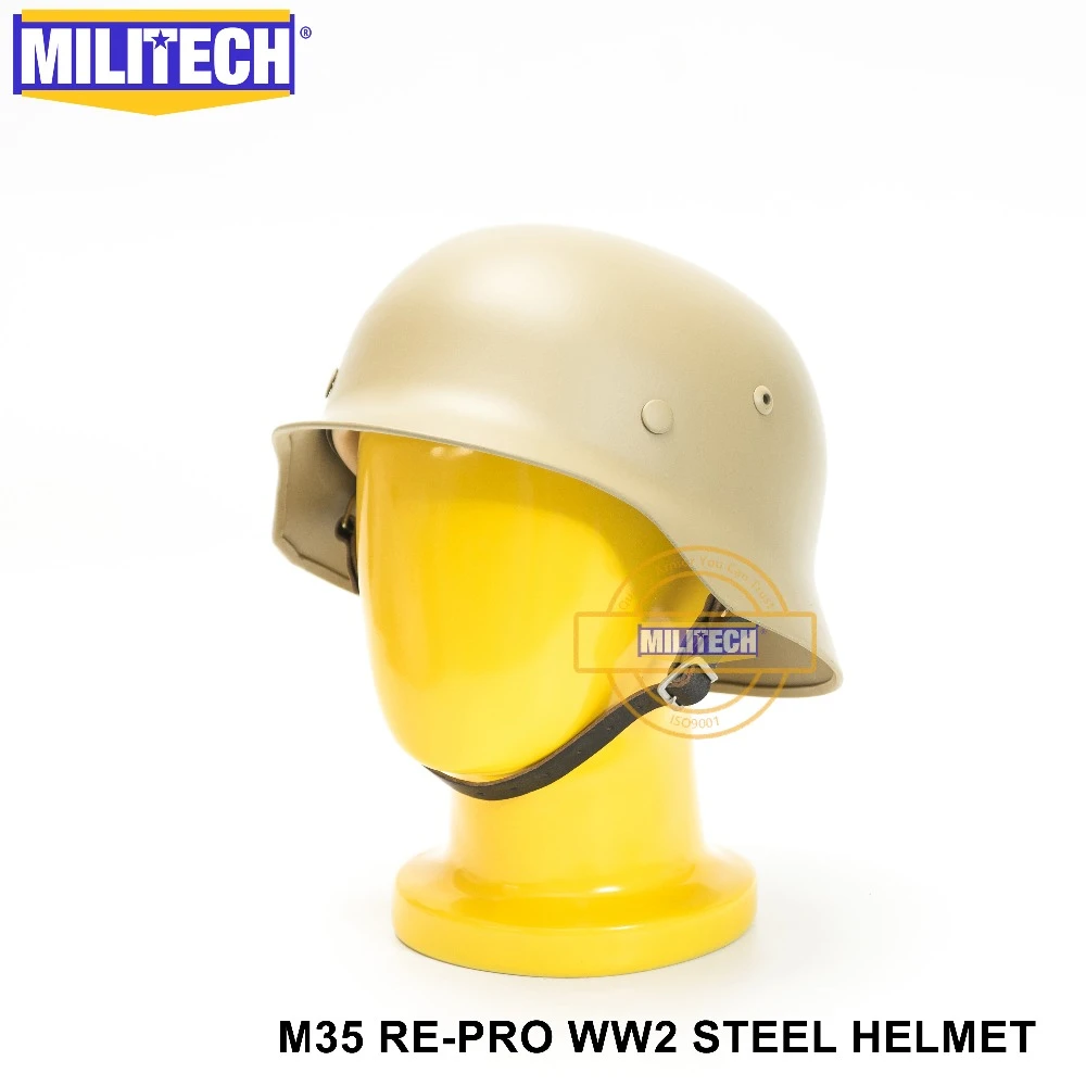 Militech タン Ww2 ドイツ M35 鋼ヘルメット Ww Ii M35 ドイツヘルメットモーターバイク安全ヘルメットタン世界戦争 2 再現ヘルメ Helmet Safety M1 Steel Helmetsafety Helmet Aliexpress