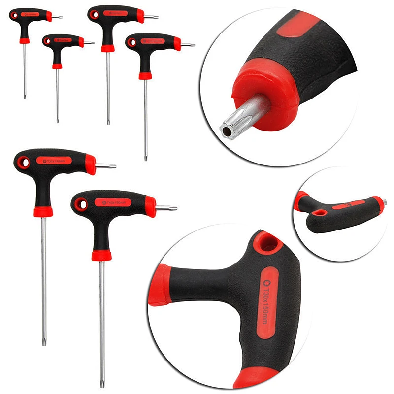 Bicycle Repair Tool T Handle Grip Allen Key Screwdriver Driver Tool T10 Ideal for Mechanics Engineers