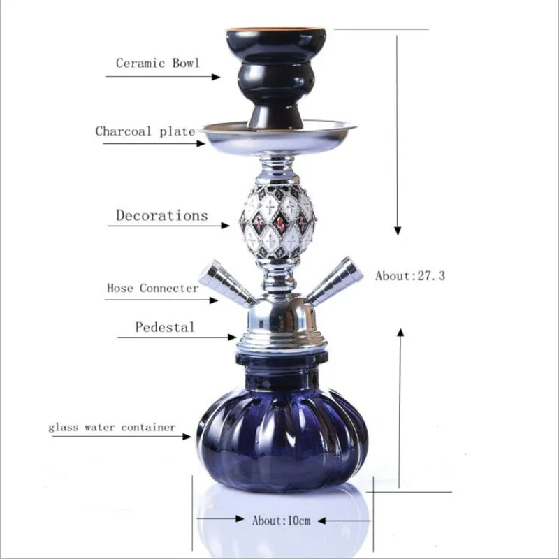 Новый арабский стиль акриловый кальян набор Sheesha имитация кожи металлический