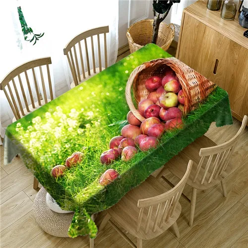 3D фрукты и овощи скатерть водонепроницаемый обеденный стол ткань тропические растения декоративная крышка стола прямоугольная Моющаяся - Цвет: 11