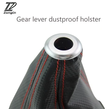 

ZD 1X Gear Shifter Dustproof Cover carbon Fiber leather For Audi a3 a4 b6 a6 Ford fiesta mondeo Nissan qashqai juke accessories