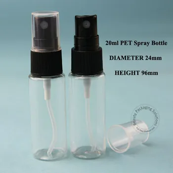 

100pcs/Lot 20ml Plastic PET Perfume Bottle Atomizing Spray Pot Cosmetic 2/3OZ Packaging Parfum Container Refillable
