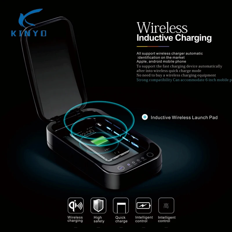 

Multifunctional Mobile Phone Sterilizer with UV lamp wireless Charge safe healthy phone sterilization entertainment enjoying