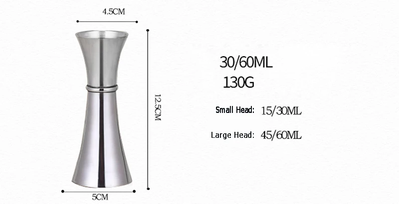 1 шт 15/30/45/60/90 мл шейкер для коктейля со шкалой 304 Нержавеющая сталь один двойной выстрел барный мерный стаканчик меры инструменты бармена