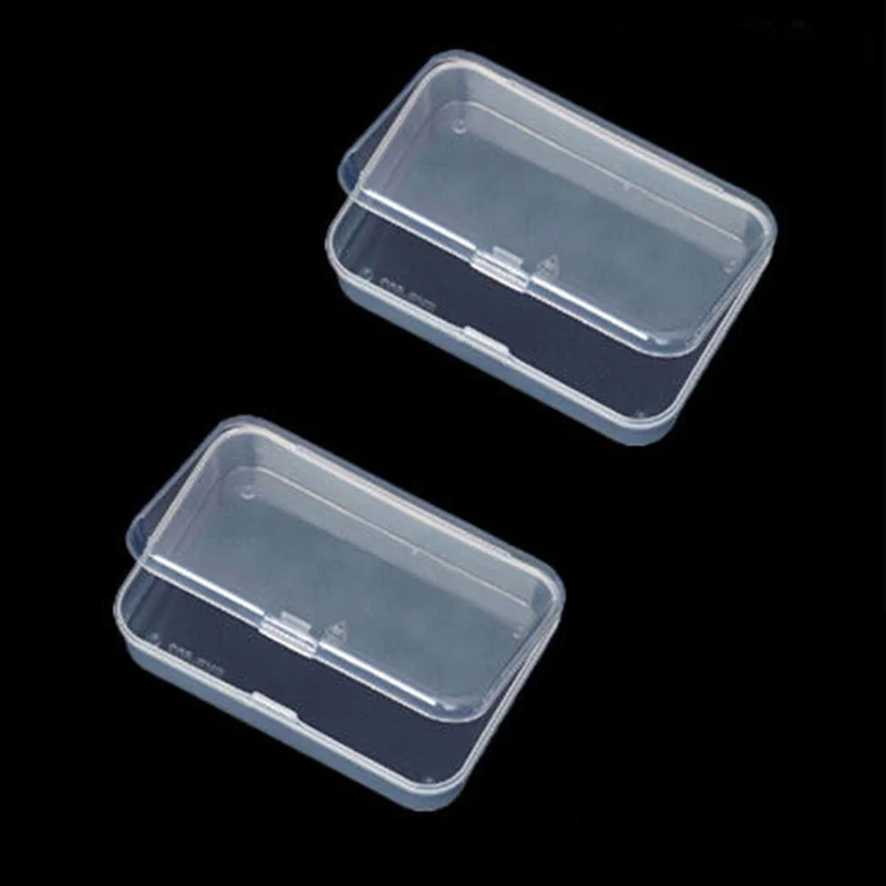 

1 PCS New Small Plastic Transparent With Lid Collection Container Case Storage Box Jewelry Holder Small Products Accessories