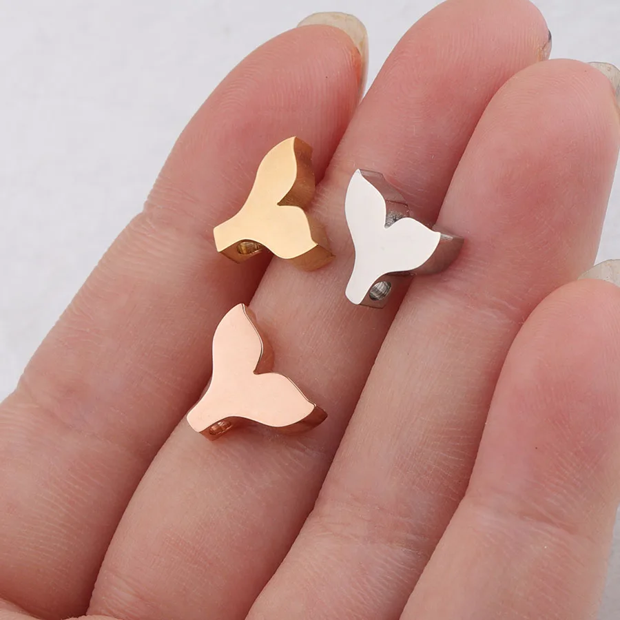 Fnixtar Fishtail Bead 1 8 мм отверстие зеркальная полированная нержавеющая сталь DIY Русалка