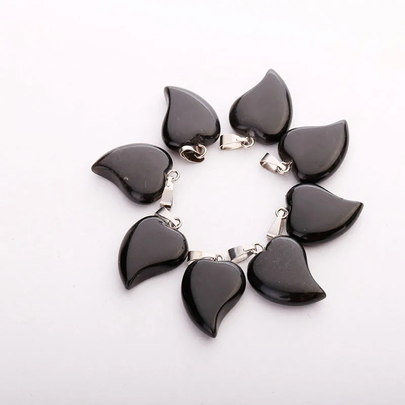 Necklace Pendant Natural Small Heart Crystal Stone pendants for jewelry making charms mixed necklace accessories 50pcs/lot